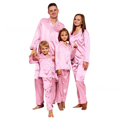 Pijamas Juego Familiar de Seda Helada de Manga Larga - Image 10