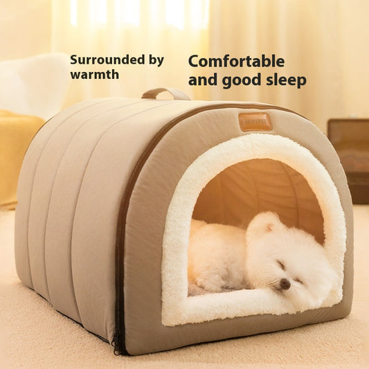 Nido Acolchado Portátil para Perros y Gatos - Cama Cálida para Mascotas Pequeñas y Medianas
