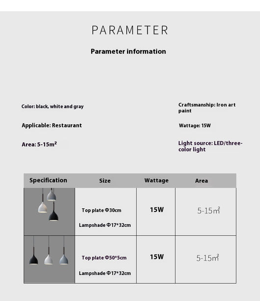 Lámpara Colgante Nórdica de Tres Cabezales Minimalista Moderna - Image 17