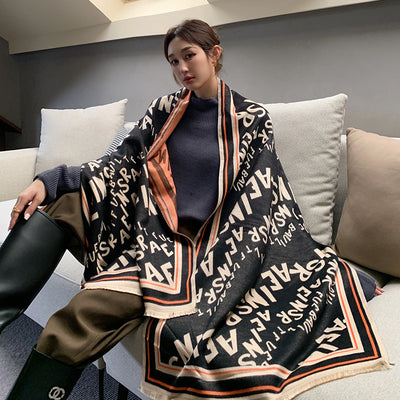 Bufanda de Imitación Cashmere Letras Otoño Invierno - Image 14