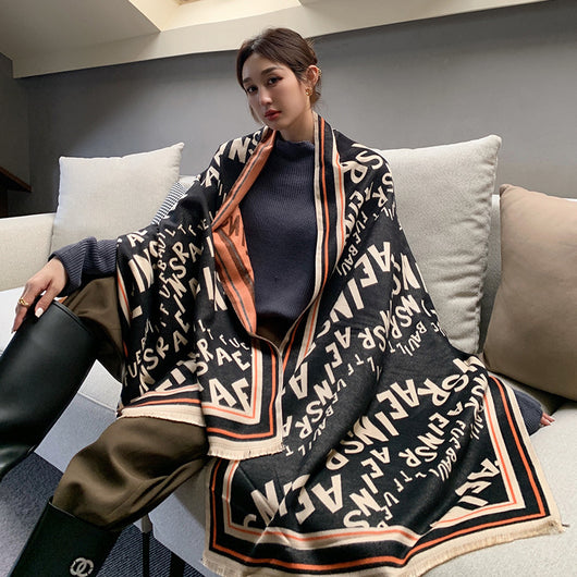Bufanda de Imitación Cashmere Letras Otoño Invierno - Image 14