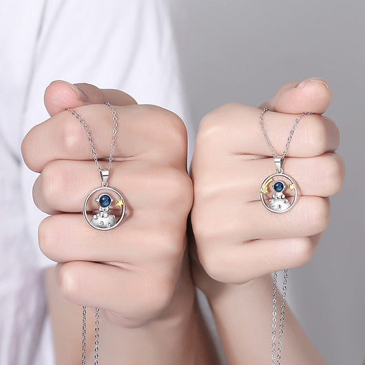 Collar de Astronautas en Pareja - Plata de Ley para Él y Ella - Image 7