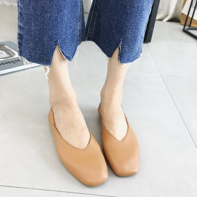 Zapatos Cómodos de Cuero Suave con Punta Cuadrada - Image 16