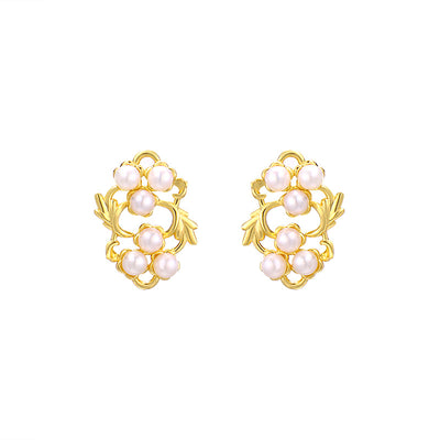 Aretes de Perla y Flor de Hoja para Mujer - Image 12