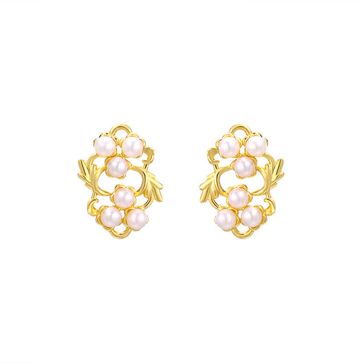 Aretes de Perla y Flor de Hoja para Mujer - Image 12