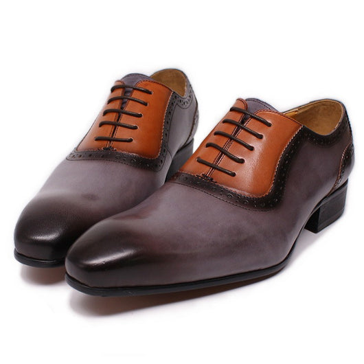 Zapatos Formales de Cuero con Bloques de Color para Hombre - Image 8