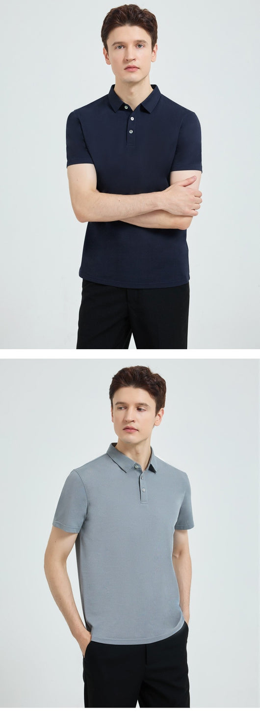 Polo de Seda Morera para Hombre - Camiseta Casual de Manga Corta - Image 15