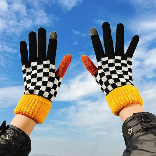 Guantes Tejidos de Invierno con Contraste de Colores y Forro Polar para Mujer - Image 69