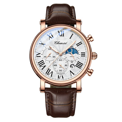Reloj Empresarial Hombre Fases Lunares Calendario Resistente al Agua - Image 6