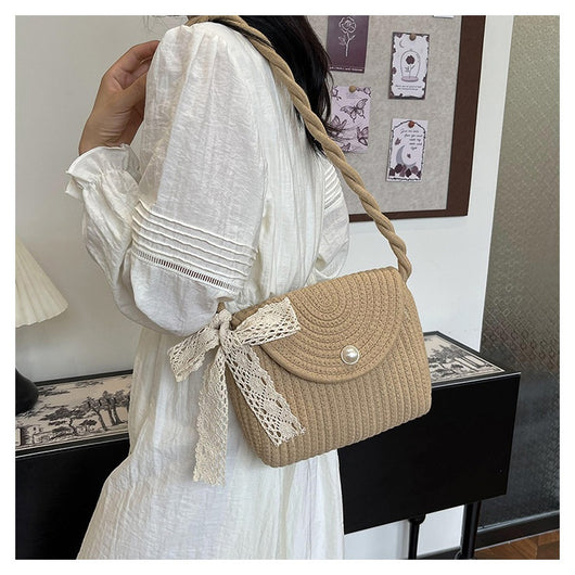 Bolsa Tejida de Algodón con Cuerda - Estilo Casual Artesanal para Verano - Image 20