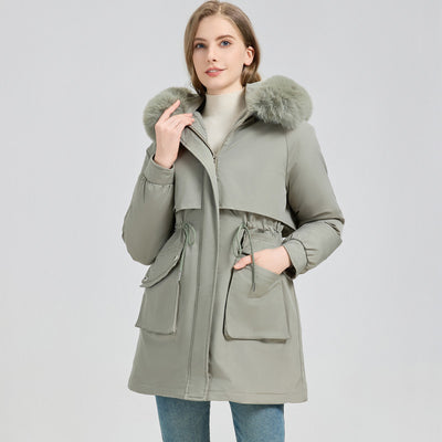 Abrigo Parka Largo Acolchado con Capucha Forrada en Piel para Invierno - Image 10
