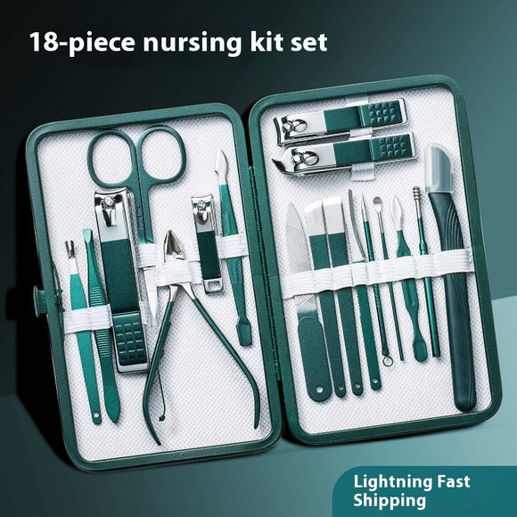 Set de Cortaúñas Portátil Verde Oscuro