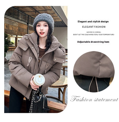 Chaqueta Corta Acolchada con Capucha para Mujer - Image 14