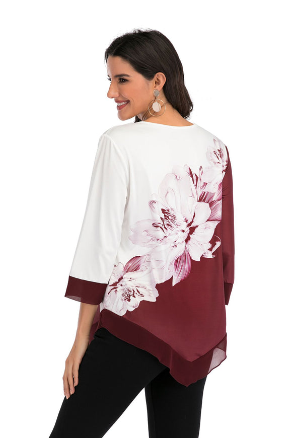 Blusa con Dobladillo Asimétrico Holgada