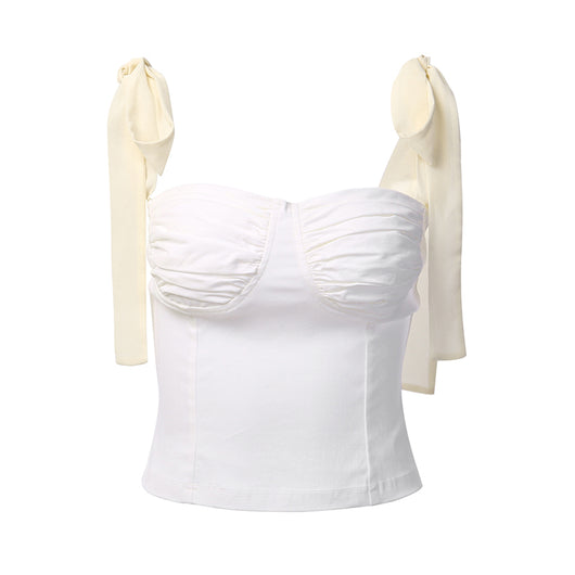 Blusa Asimétrica Elegante con Cordones y Tejido Chifón - Image 12