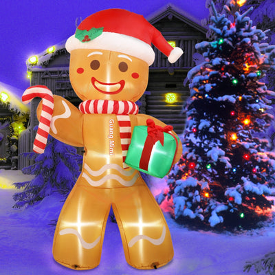 Muñeco Inflable Navideño de Jengibre con Luz LED para Exterior - Image 8