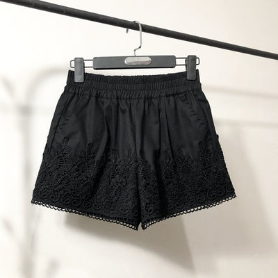 Pantalones Anchos de Encaje para Mujer - Shorts Casuales Primavera Verano Talla Grande - Image 3