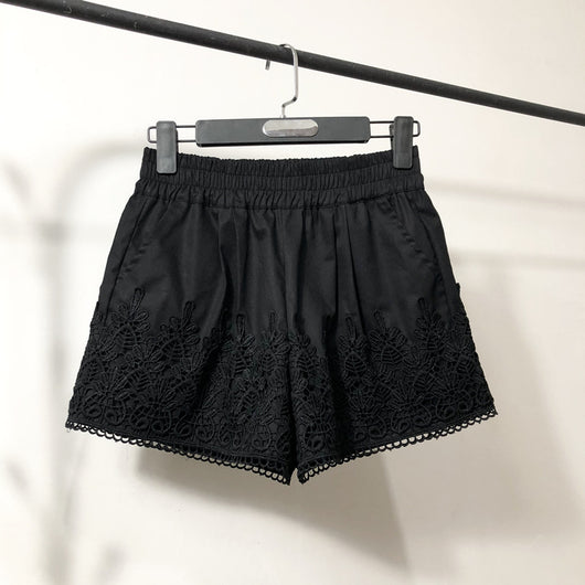 Pantalones Anchos de Encaje para Mujer - Shorts Casuales Primavera Verano Talla Grande - Image 3