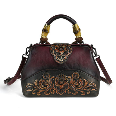 Bolso Crossbody de Cuero con Grabado Retro y Cierre Magnético - Image 9