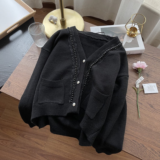 Cardigan Retro con Botones de Perla para Mujer - Image 3