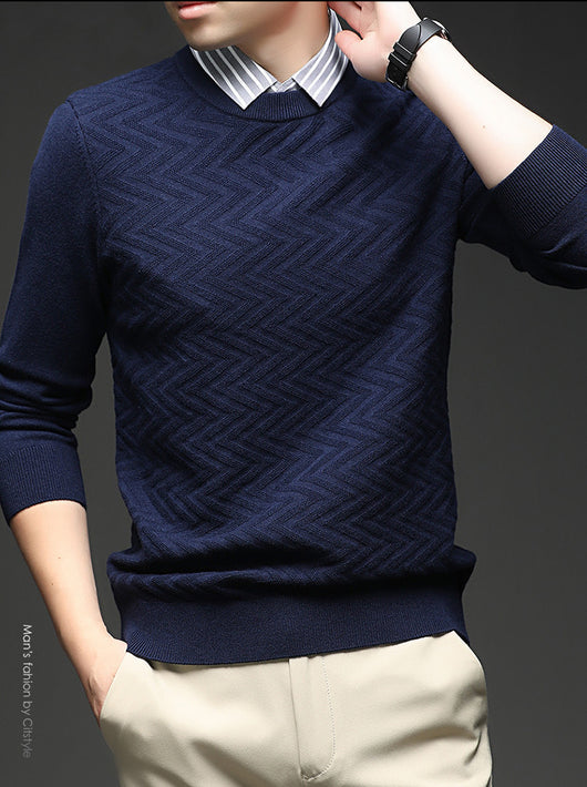 Suéter Casual Bicolor de Manga Larga para Hombre - Image 11