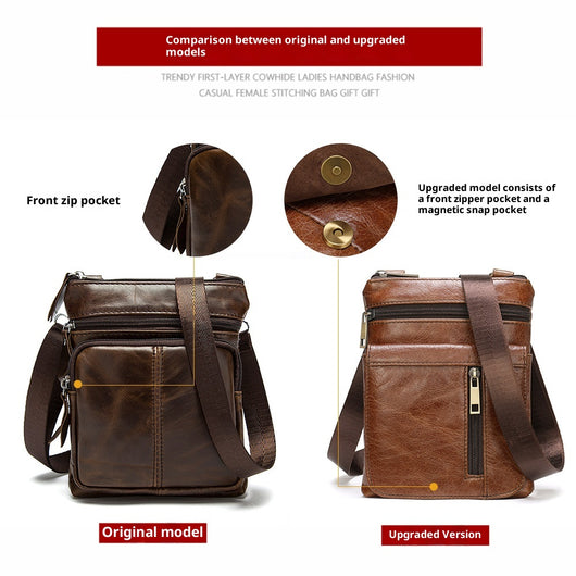 Bolsa Bandolera de Cuero Genuino para Hombre - Estilo Casual - Image 5