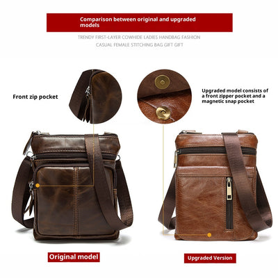 Bolsa Bandolera de Cuero Genuino para Hombre - Estilo Casual - Image 5