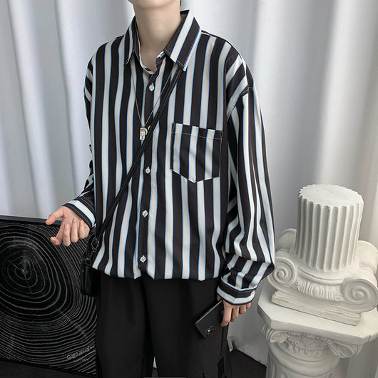 Camisa Manga Larga Bloques de Color Estilo Hong Kong - Image 11