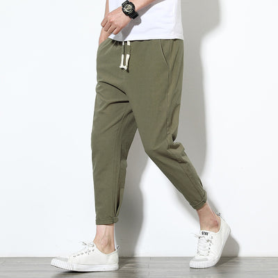 Pantalones de Lino para Hombre Estilo Coreano - Ajuste Relajado y Fresco - Image 11