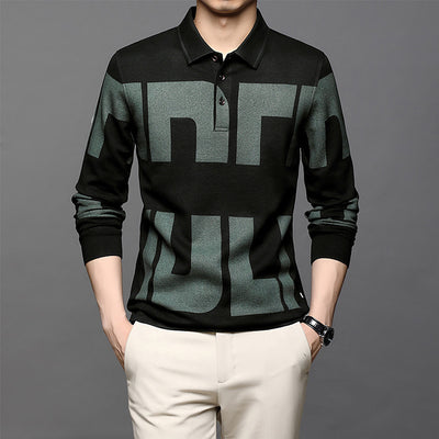 Polo Manga Larga Estilo Hong Kong con Estampado en Solapa - Image 15