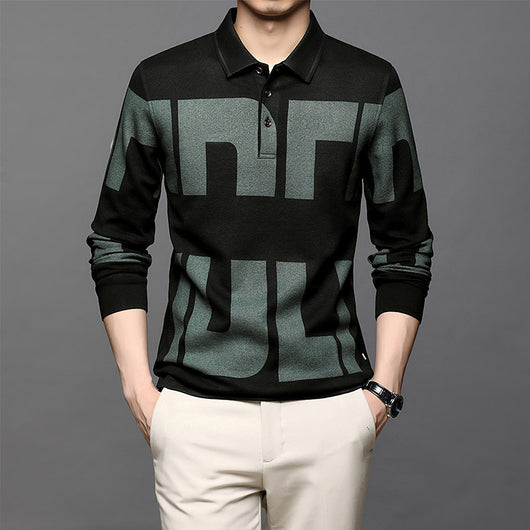 Polo Manga Larga Estilo Hong Kong con Estampado en Solapa - Image 15
