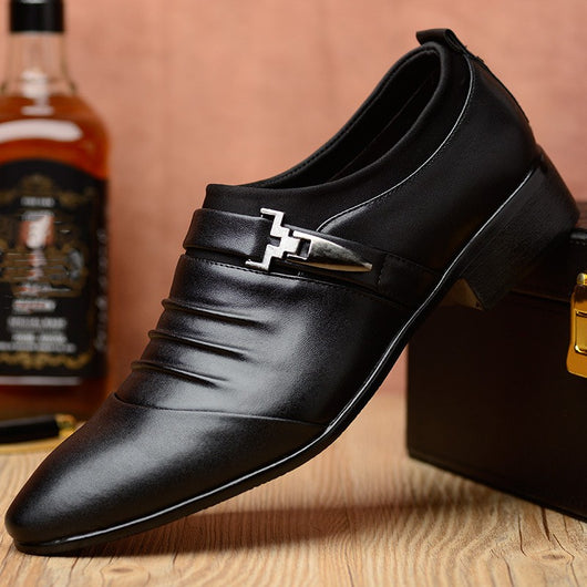 Zapatos Casuales de Negocios Estilo Británico Punta Afilada Tallas Grandes - Image 14