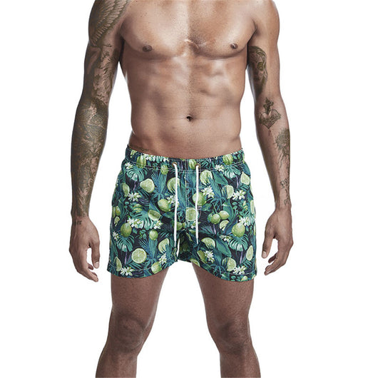 Shorts de Playa Estampados de Tres Puntos para Hombre - Image 3