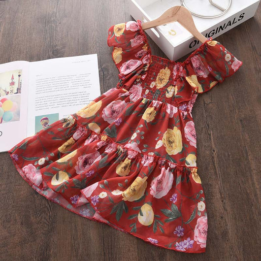 Vestido Niña Manga Volante Estampado Floral Verano - Image 5