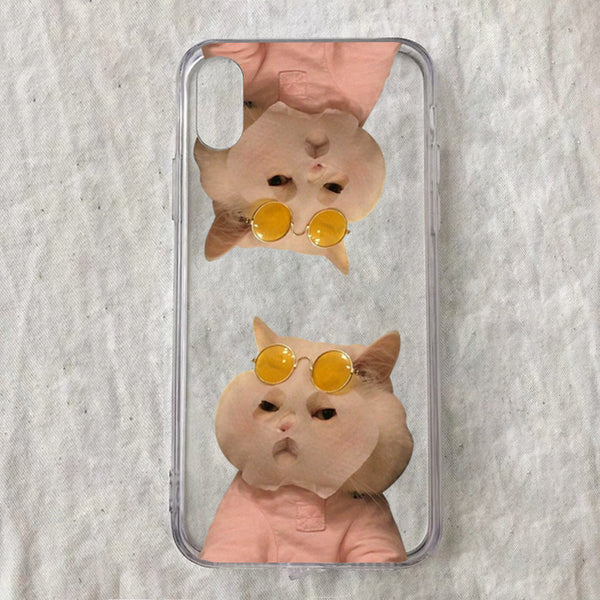 Funda Transparente para Celular con Diseño de Gato Minimalista