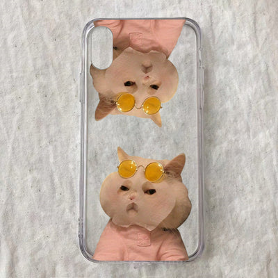 Funda Transparente para Celular con Diseño de Gato Minimalista