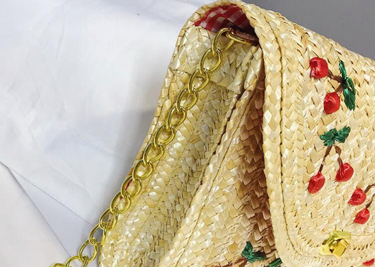 Bolsa Tejida de Paja con Bordado Artesanal para Frutas - Image 13