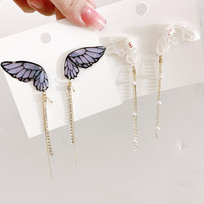 Aretes Mariposa 3D con Diamantes y Borlas Brillantes - Image 7