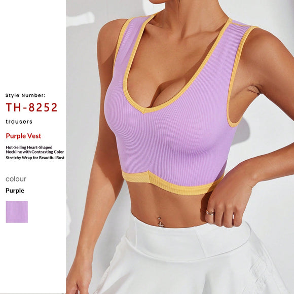 Top Deportivo para Mujer con Espalda Descubierta, Tirantes de Yoga y Soporte Absorbente