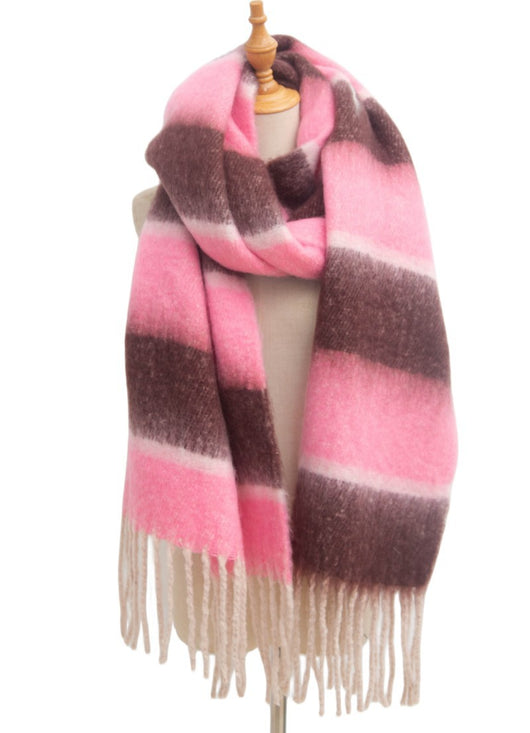 Bufanda Gruesa de Rayas con Flecos para Hombre y Mujer - Image 26