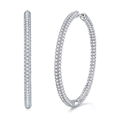 Aretes de Plata S925 con Piedra Mosang Efecto Degradado - Image 4