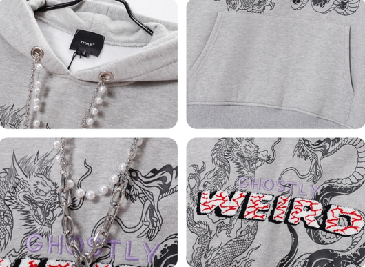 Sudadera Hip Hop Dragon con Collar Integrado - Image 8