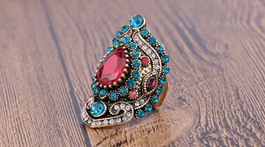 Anillo Vintage Diamante Azul Cristal - Image 11