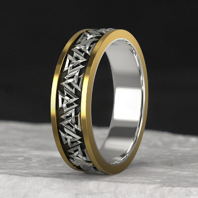 Anillo de Nudo Vikingo en Plata y Bronce para Hombre - Image 9