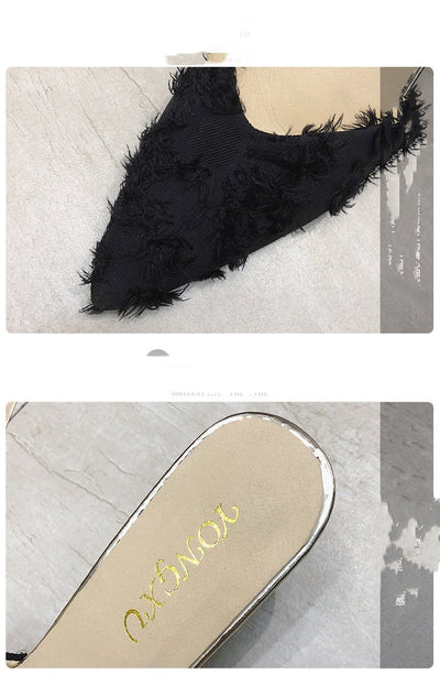 Pantuflas Stiletto de Gamuza Coreanas para Mujer - Image 7