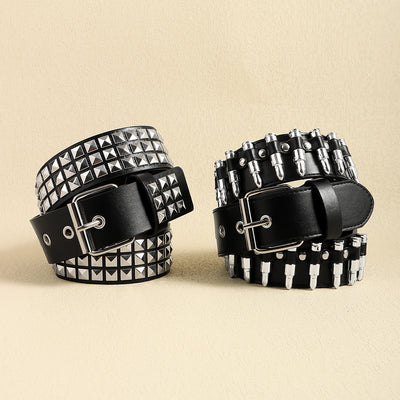 Cinturón Punk Rock con Remaches Balas Negro Unisex - Accesorios Hip-hop de Moda - Image 3
