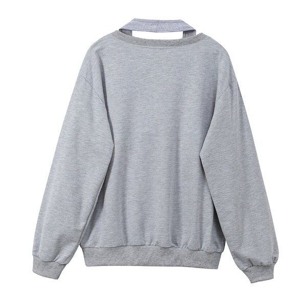 Suéter V-Neck Gris para Mujer - Diseño Minimalista y Sofisticado