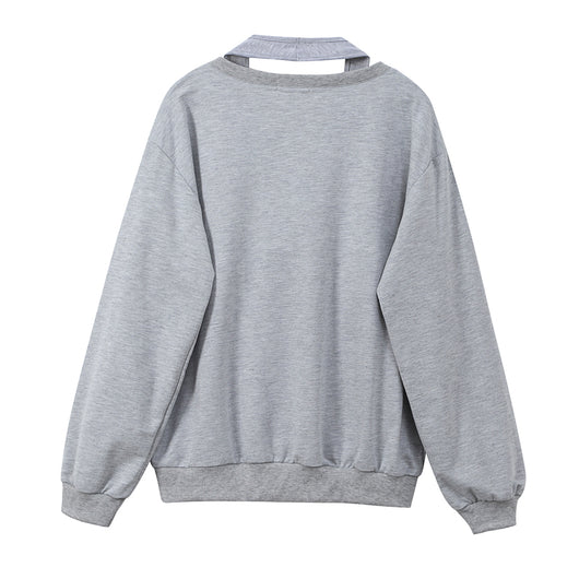 Suéter V-Neck Gris para Mujer - Diseño Minimalista y Sofisticado - Image 2