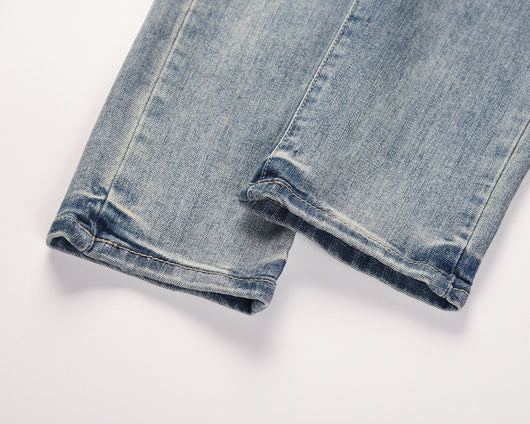 Jeans Azules Rotos con Desgaste Vintage - Image 13