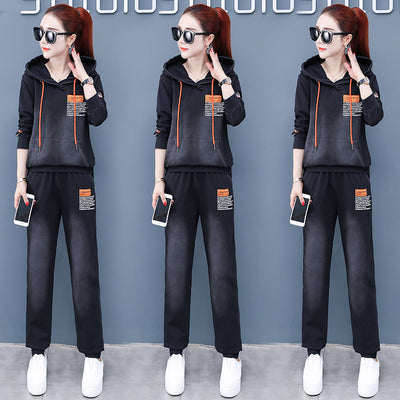 Conjunto Deportivo Coreano de Dos Piezas con Sudadera de Manga Larga